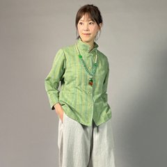 【遠州綿紬】レギュラーブラウス　七分袖　踏青（とうせい）画像