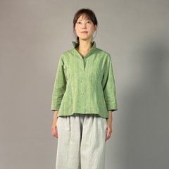 【遠州綿紬】レギュラーブラウス　七分袖　踏青（とうせい）画像