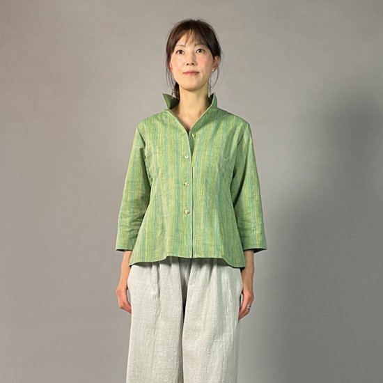 【遠州綿紬】レギュラーブラウス　七分袖　踏青（とうせい）画像