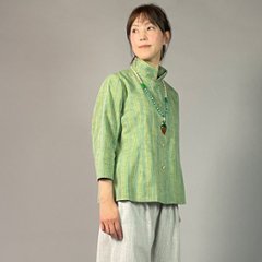 【遠州綿紬】レギュラーブラウス　七分袖　踏青（とうせい）画像