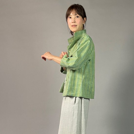 【遠州綿紬】レギュラーブラウス　七分袖　踏青（とうせい）画像