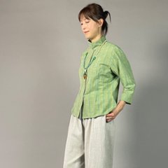 【遠州綿紬】レギュラーブラウス　七分袖　踏青（とうせい）画像