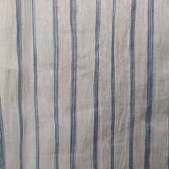【近江ちぢみ】前開きブラウスチュニック　水色絣（絣）縞画像