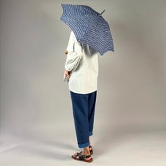 【日傘】浴衣地　藍色　型染め画像