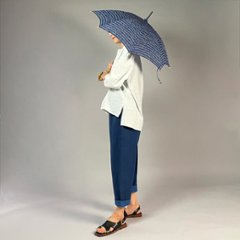 【日傘】浴衣地　藍色　型染め画像