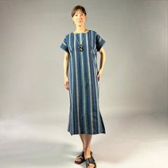 【遠州綿紬】ワンピース　大海画像