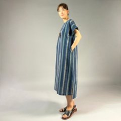 【遠州綿紬】ワンピース　大海画像