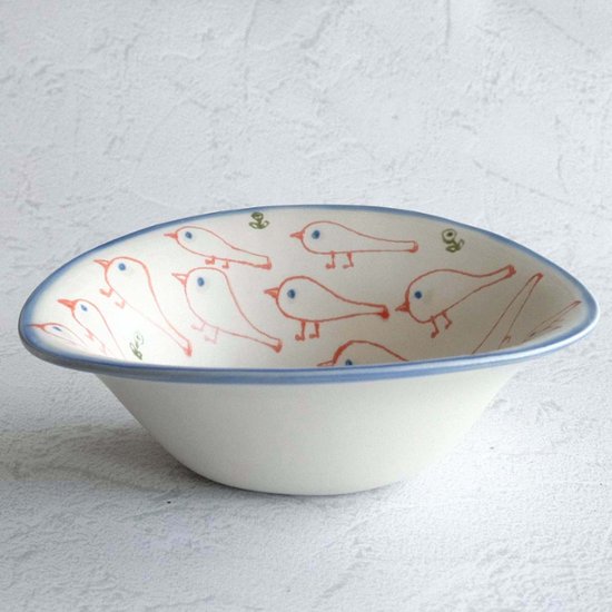 赤いとり・ｻﾗﾀﾞのお皿L画像