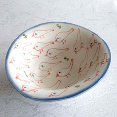 赤いとり・ｻﾗﾀﾞのお皿L画像