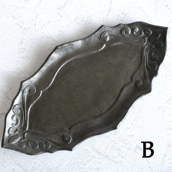 アラベスク文長皿画像