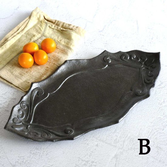 アラベスク文長皿画像