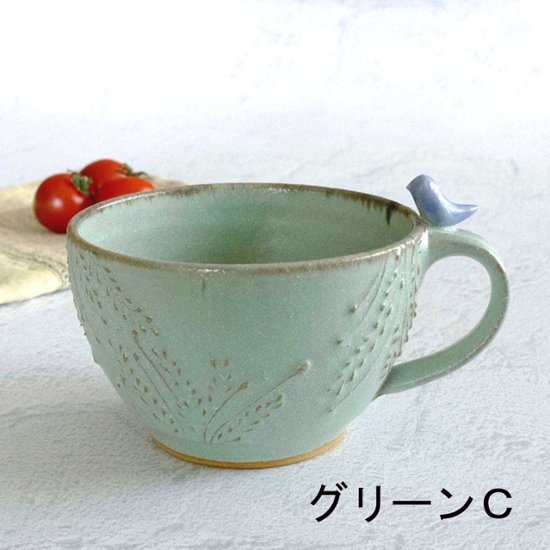 小鳥のスープカップ画像