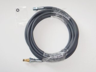 破裂しない‼ケルヒャ―純正ホースの海外サプライヤー製【グレーカラー(太さΦ9㎜)】 柔らかスリムなPUウレタン高圧ホース 7.5ｍ●汎用1/4オスネジ  ※ボールバルブ有/無画像