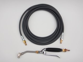 ケルヒャー1000Wモデル専用！ 【壁掛けルームエアコン洗浄用】●360度回転ノズルアダプター搭載ベンドパイプの洗浄ガン + 8m純正互破裂しないウレタンホース ～【扇噴射カンタン洗浄セット】～の画像