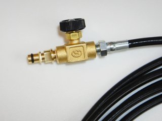 ケルヒャーdeエアコンクリーニング用純正互換接続ウルトラスリムウレタン高圧ホース《洗浄ガン側流量調節バルブ付きクイックコネクトプラグ仕様》画像