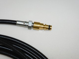 ケルヒャーdeエアコンクリーニング用純正互換接続ウルトラスリムウレタン高圧ホース《洗浄ガン側流量調節バルブ付きクイックコネクトプラグ仕様》画像