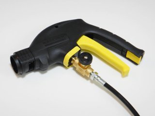 ケルヒャーdeエアコンクリーニング用純正互換接続ウルトラスリムウレタン高圧ホース《洗浄ガン側流量調節バルブ付きクイックコネクトプラグ仕様》画像