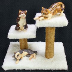 すみ田理恵 作 キャットタワー 猫の焼き物たち 皿や器や招き猫の画像