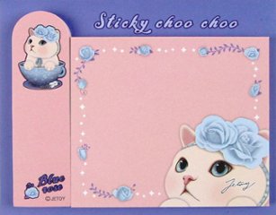 choo choo本舗　JETOY(ジェトイ)　猫のツインふせん ブルーローズの画像