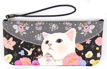 choo choo本舗　JETOY(ジェトイ)　猫のハンドル付き細長スリムポーチ ヘブンの画像