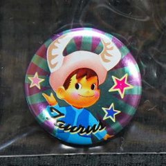 不二家 ペコちゃん チョコえんぴつ ペコちゃん星座缶バッジ Taurus　トーラス おうし座 【ワケアリ品】の画像