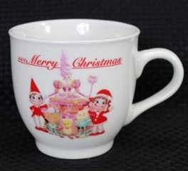 不二家 ペコちゃん マグカップ型プリンカップ 2004 メリークリスマス 【未使用】の画像