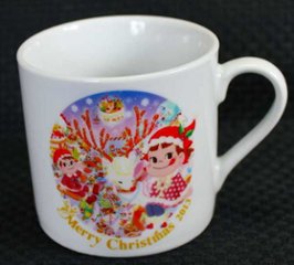 不二家 ペコちゃん マグカップ型プリンカップ クリスマスプリンカップ 2013 【未使用】画像