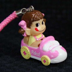 不二家 ペコちゃん フィギュアストラップ 2005 ピンク セブンイレブン限定 【未使用】の画像