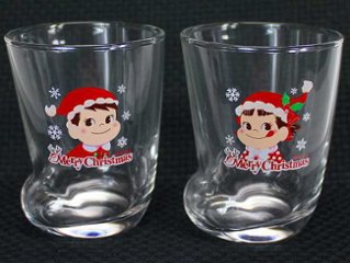 不二家 ペコちゃん クリスマスブーツ型グラス 【新品同様品】の画像