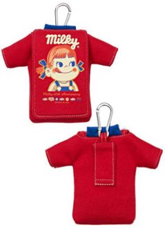 不二家 ペコちゃん ミルキーTシャツ型モバイルケース レッド ミルキーカラーズコレクション 第1弾 【新品同様品】画像