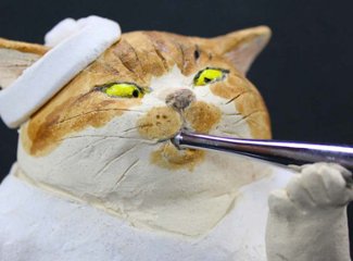 水谷 満 作 頑固おやじ 猫の焼き物たち 皿や器や招き猫画像