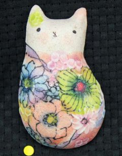 野村晃子 作 猫の箸置き 猫の焼き物たち 皿や器や花器の画像