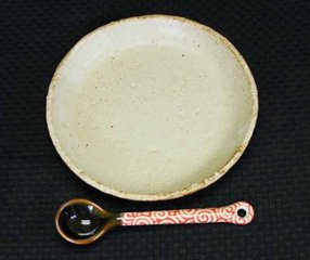 土灰4.5寸丸皿 仲田製陶 笠間焼の画像