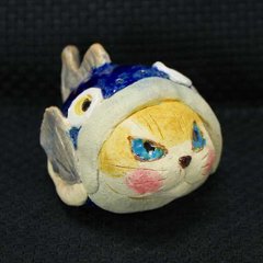 岡村洋子 作 猫かぶり なまず 茶 ねこども 猫の焼き物たち 皿や器や招き猫の画像