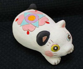 月魚ひろこ 作 伏せ猫 猫の焼き物たち 皿や器や招き猫  (#1177)画像