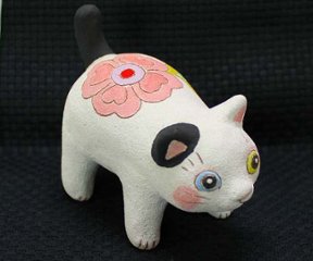 月魚ひろこ 作 おさんぽ猫 猫の焼き物たち 皿や器や招き猫 (#1182)の画像