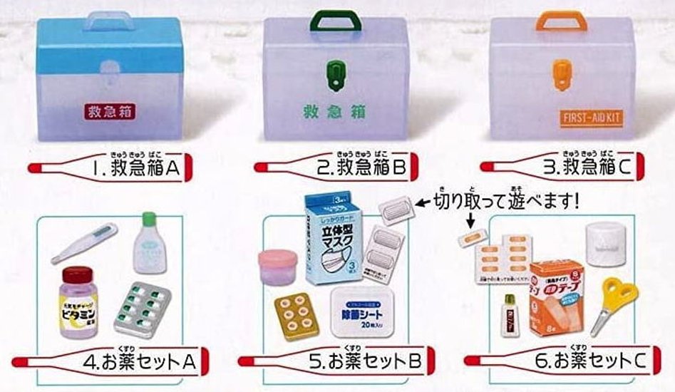 お薬と救急箱 ウイルスケア カプセルコレクション 全6種コンプリートセット エポック社 カプセルトイ ガチャガチャ ガシャポン ガチャポン画像
