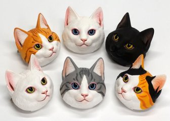 海洋堂 ネコバッジ 全5種コンプリートセット 海洋堂 カプセルトイ ガチャガチャ ガシャポン ガチャポン 【新品同様品】画像
