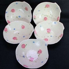 サラダボウル　5枚揃 小林ピア 作　益子焼画像