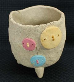 山野草鉢 真山茜 作　益子焼画像