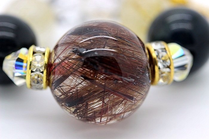 ！超絶レア大玉18㎜！最強0.1%以下確率モリオンルチルブレスレット 超絶レア大玉18㎜！最強0.1%以下確率モリオンルチルブレスレット 月末