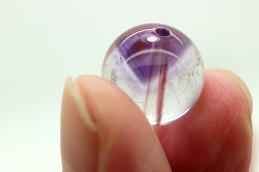 幻想の愛と成功を呼ぶ ― 夢幻の守護石 ファントムアメジスト  Phantom Amethyst（夢色のアメジスト）粒売り 約12mm｜天然石パワーストーン通販 ジュ・オーヴ画像