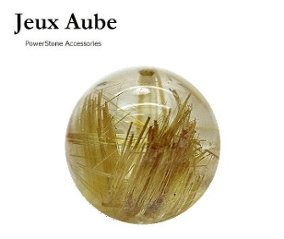 金針びっしり ゴールドルチルクォーツ 大玉14mm｜金運アップ・財運・勝負運を呼ぶ強力パワー｜粒売り 天然石パワーストーン通販 ジュ・オーヴの画像