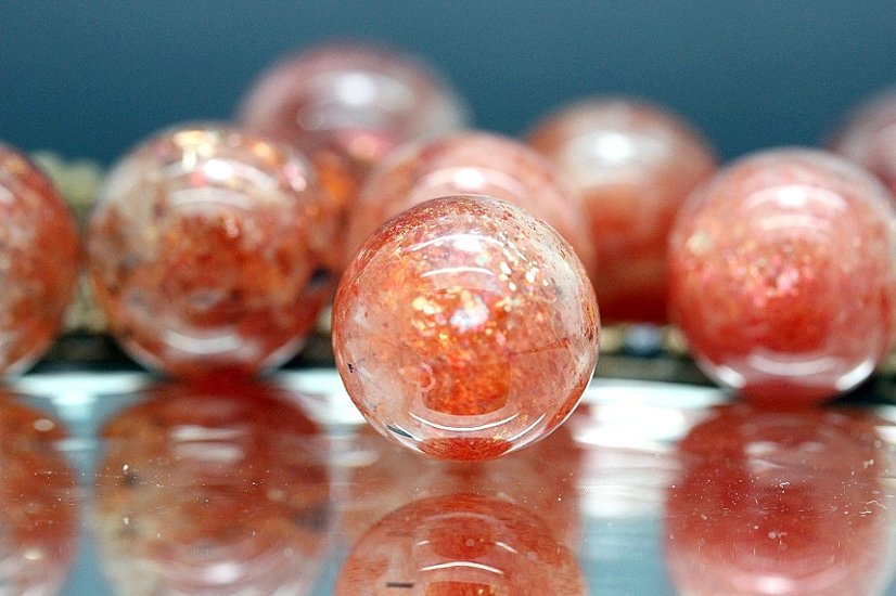 毎日がもっと輝く！邪気を祓い勝利をもたらす太陽パワーの満ちた宝石 サンストーン 粒売り 約12ミリ 天然石パワーストーン 画像