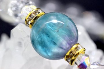 天使の羽が舞う癒しの光 エンジェルフェザーフローライト＆水晶ブレスレット｜ヒーリング・スピリチュアル・直感力アップ 天然石パワーストーン通販 ジュ・オーヴ画像