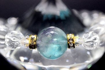 天使の羽が舞う癒しの光 エンジェルフェザーフローライト＆水晶ブレスレット｜ヒーリング・スピリチュアル・直感力アップ 天然石パワーストーン通販 ジュ・オーヴ画像