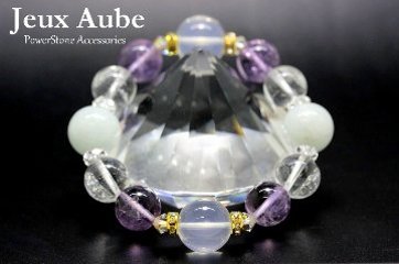 天耀（てんよう）ブレスレット｜K2ムーンクォーツ・翡翠・ラベンダーアメジスト｜魂を癒し愛を守る神聖なヒーリングブレスレット 天然石パワーストーン通販 ジュ・オーヴの画像