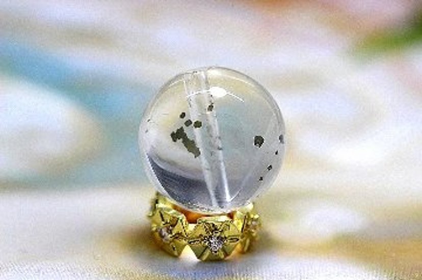 黄金の運命を呼び覚ます マーカサイトインクォーツ 粒売り 約12mm｜天然石パワーストーン通販 ジュ・オーヴ画像