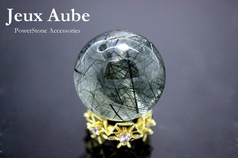 【完売】蒼界結晶（そうかいけっしょう）｜ブルーグリーンルチル 人間関係守護・邪気払い・結界の石 約12.3mm｜天然石パワーストーン通販 ジュ・オーヴ画像