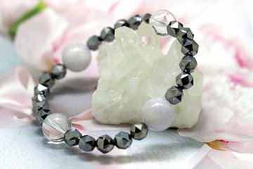健康運・病気回復・生命力アップ テラヘルツ鉱石×ラベンダー翡翠×ヒマラヤ水晶 ブレスレット｜強力ヒーリング・浄化・天然石パワーストーン通販 ジュ・オーヴ画像
